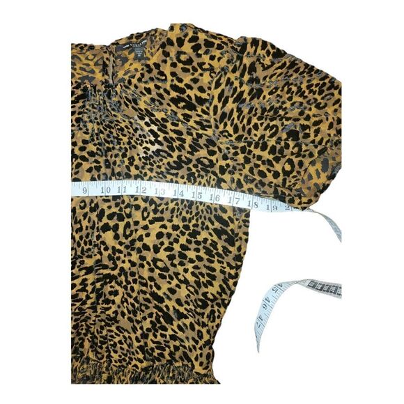 NWT Guess Women's Rhelin Wreckless Cheetah Print Top Brown Black M - Picture 7 of 10